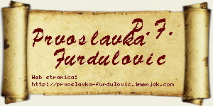 Prvoslavka Furdulović vizit kartica